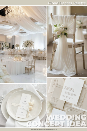 Cloud Dancer Wedding Palette - Soft White & Neutral Wedding Styling Ideas