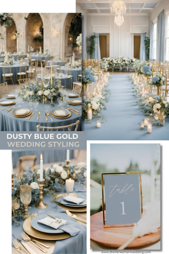 Dusty Blue - Gold Wedding Styling